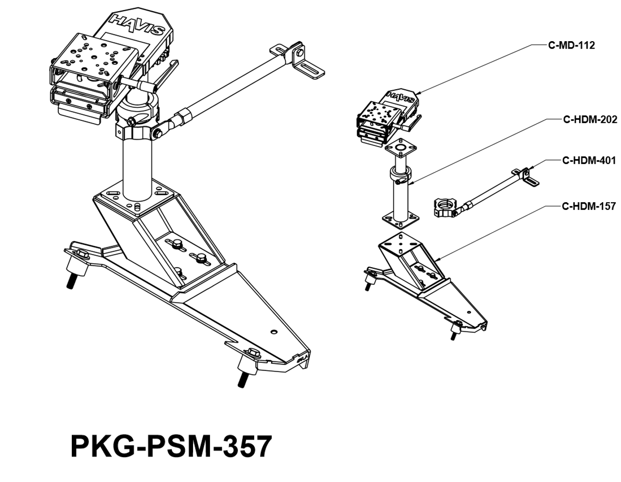 Havis PKG-PSM-357 Premium Pedestal Mount Package, Toyota Tacoma 2011-15