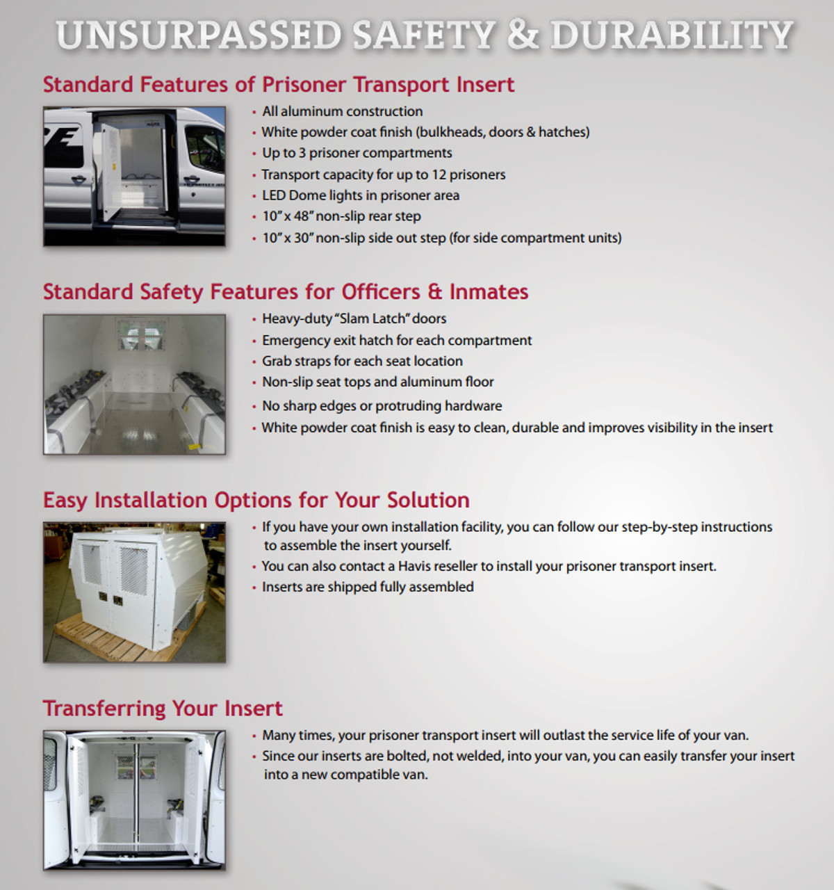 Havis PT-C01-100-2A Prisoner Transport Insert, Double Compartment, Chevy Express G-Series 2500/3500 2007-24