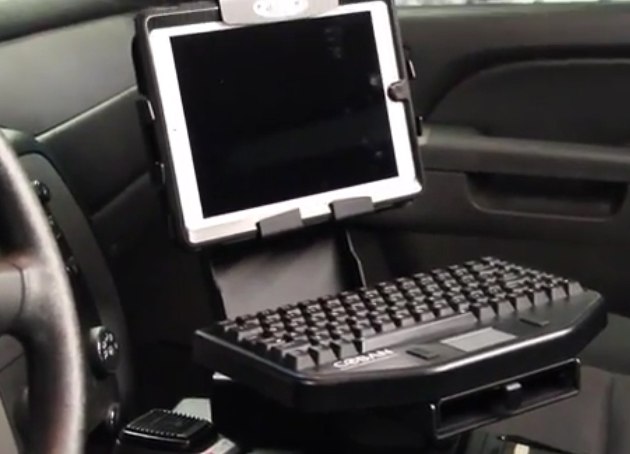 Jotto-desk Ford Explorer Law Enforcement Interceptor SUV Utility Console Tablet and Keyboard Mount TK-7 425-6277, 2013-2019, includes faceplates and filler panels