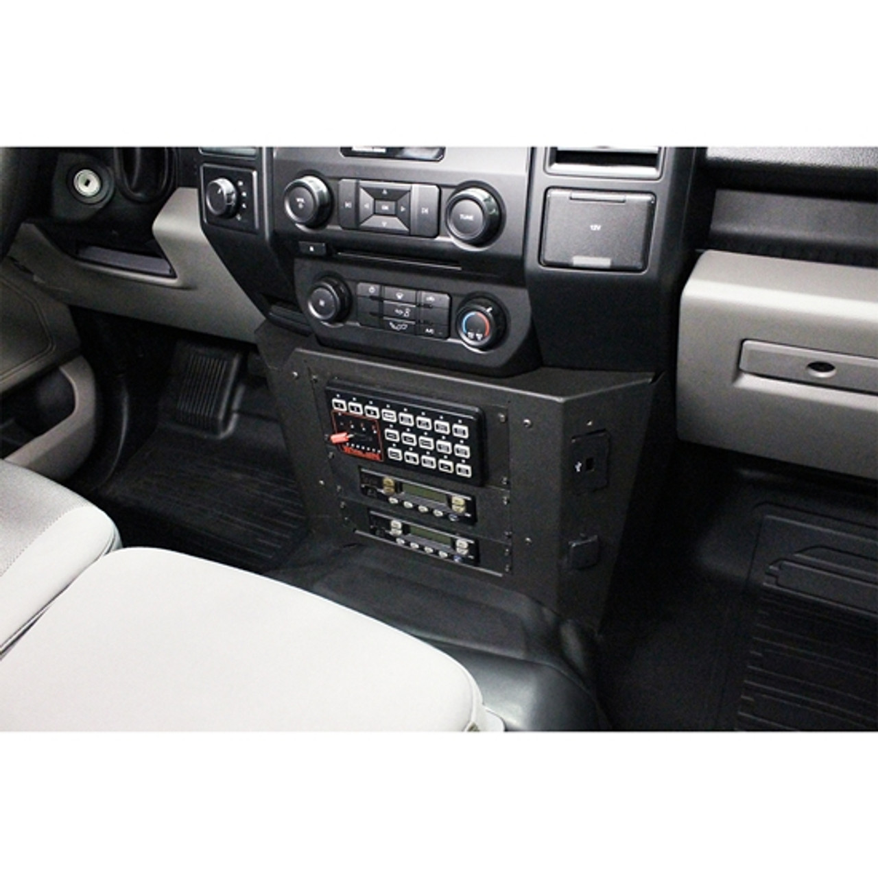 Jotto Desk 2018-2020 F-150 SSV and Law Enforcement Responder (PPV) Contour Console Package 425-6648, Mounts Under the Dash or Radio, includes faceplates and filler panels