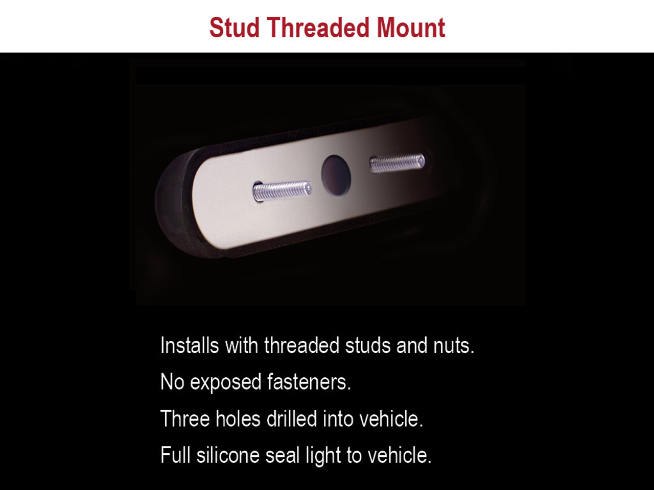 SoundOff mPOWER Fascia 4 Universal Stud Mount, Hood or Grille Mount lighthead, 6 or 8 LED, single color per lighthead