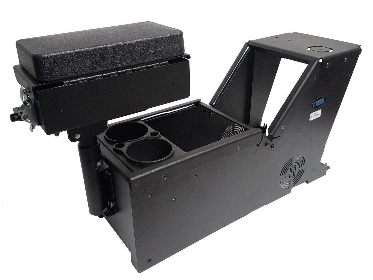 Gamber Johnson 7170-0166-02 Ford Law Enforcement Interceptor Utility (Explorer) 2012-2019 Console Box with Cup Holder and Printer Armrest Kit, includes faceplates and filler panels