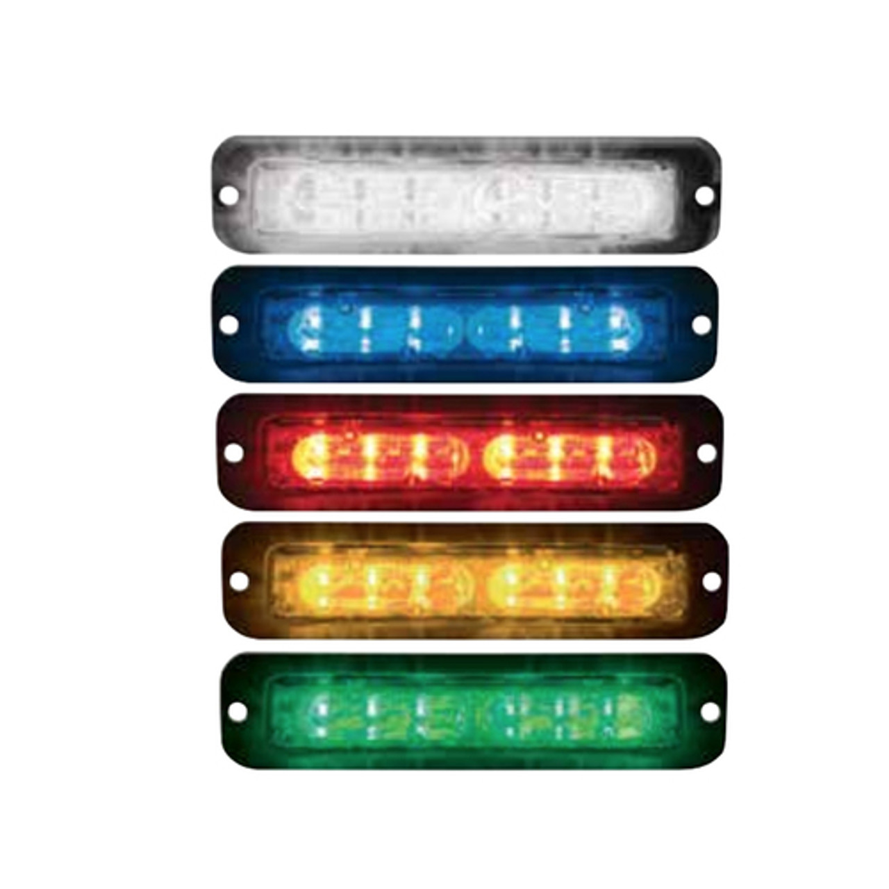 Code-3 MR6 Surface/Flush or Hood Mount .8 Inch Light Head, 6 LED Single or Split Color