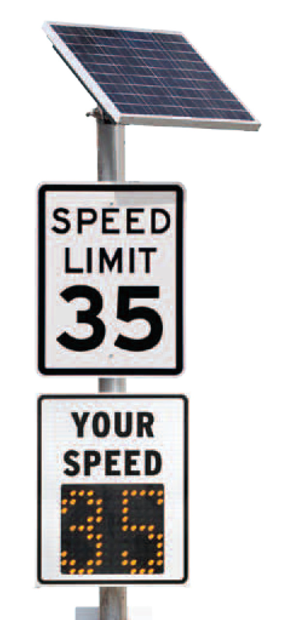 Pole Mount Radar Speed Signs by WANCO, AC or Solar Powered