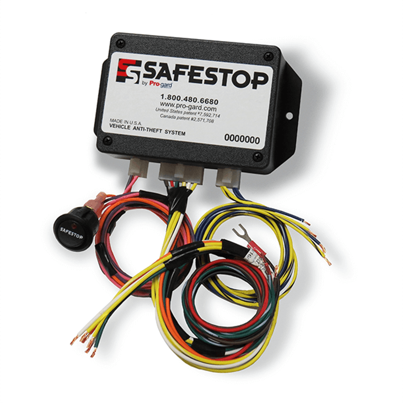 Pro-Gard SS, Safestop Vehicle Anti-Theft System, Always-On Feature Provides 24/7 Protection To Vehicle Plus Securely Stored Weapons, Electronics, and Duty Gear, Brake Pedal Override, Not Compatible With Push-To-Start Ignition Systems