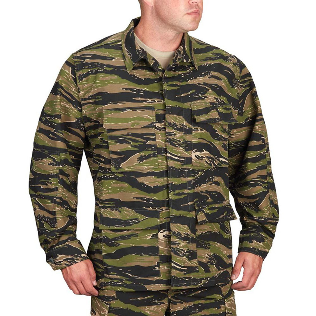 Propper F5450-25 BDU Tactical Uniform Coat Jacket, Cotton/Polyester ripstop, Adjustable Cuffs, Four front cargo pockets with hidden button flaps,