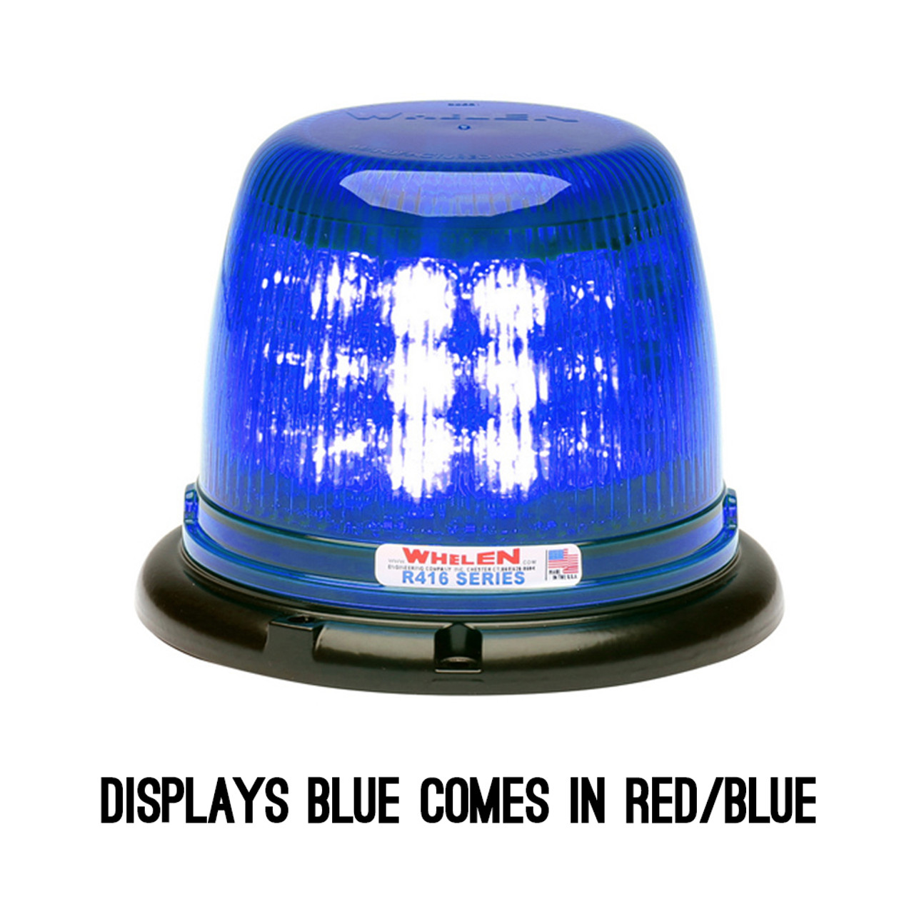 CLOSE OUT Whelen R416BM Rotating Super-LED Beacon, Blue Magnetic Mount