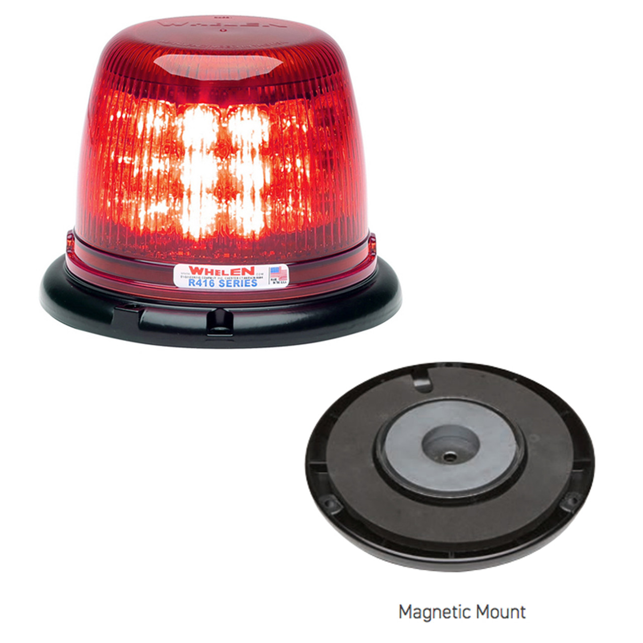 CLOSE OUT Whelen R416BM Rotating Super-LED Beacon, Blue Magnetic Mount