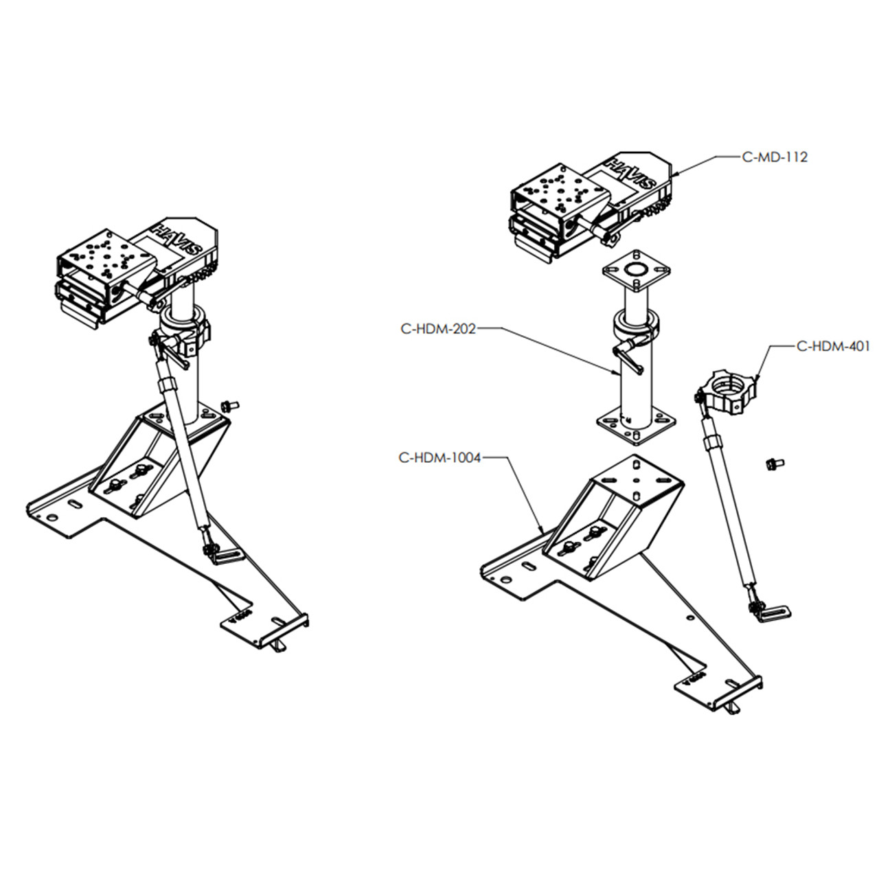 Havis PKG-PSM-3004 Premium Pedestal Mount Package, Chevy Equinox & GMC Terrain 2018-24