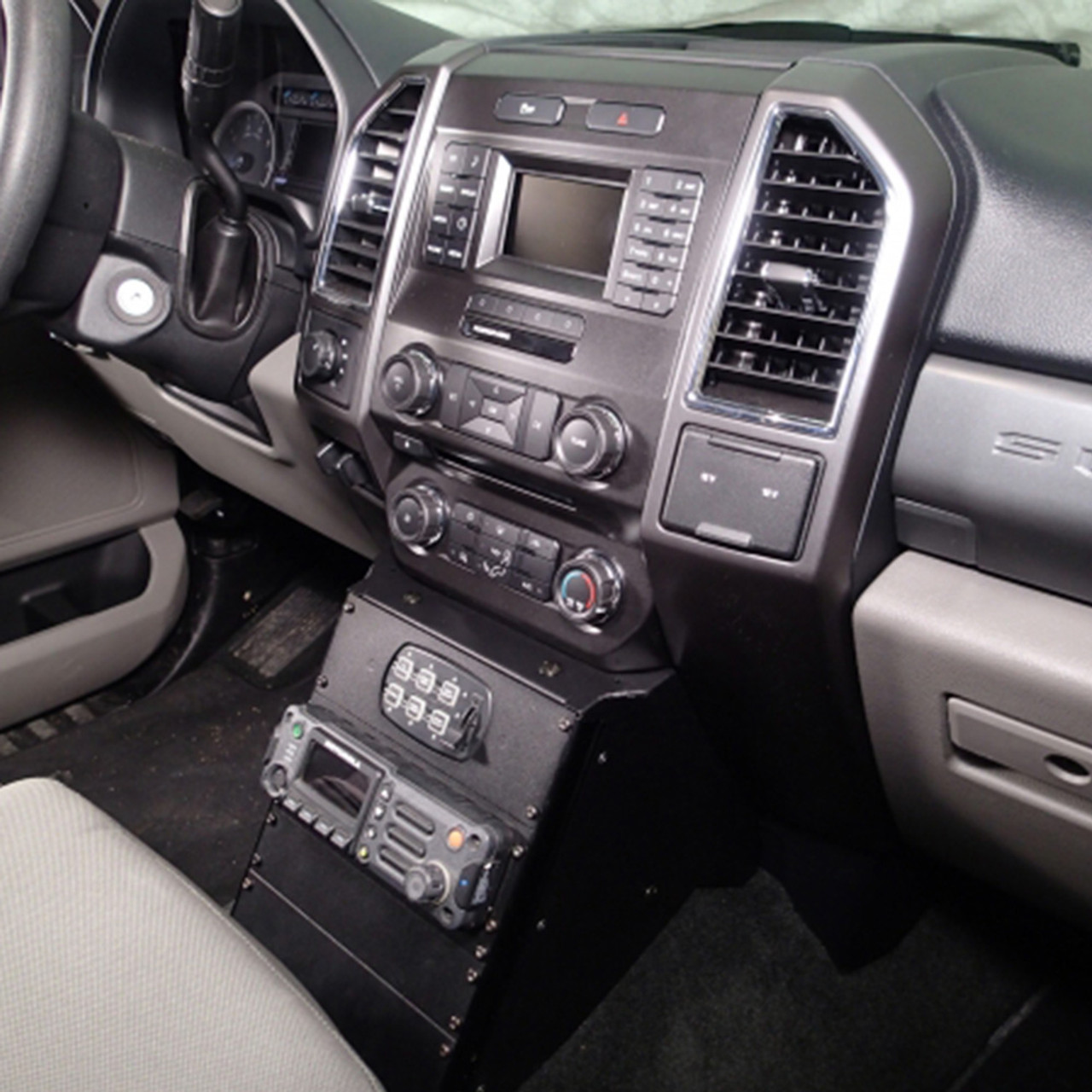 Havis C-VS-1100-F150-2 Vehicle-Specific 11" Under Dash Console for 2017-2021 Ford F-250-450 XL and XLT Pickup, F-450 & 550 Cab Chassis, 2015-2020 Ford F-150 XL and XLT, 2015-2020 F-150 SSV, 2018-2020 F-150 Responder, and 2018-2021 Ford Expedition