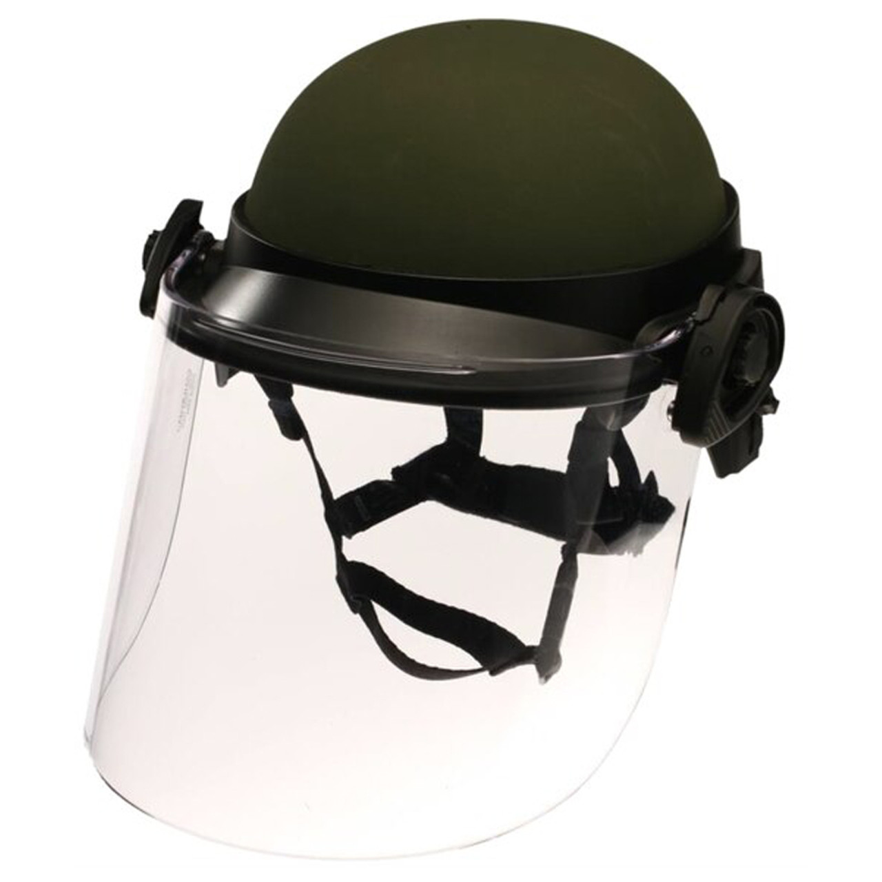 Paulson DK6-H.150 Field Mount Tactical Face Shield designed to fit most ballistic helmets (ACH, MICH, and PASGT style).  Shield length is 8 inches. Shield thickness is .150 inches.