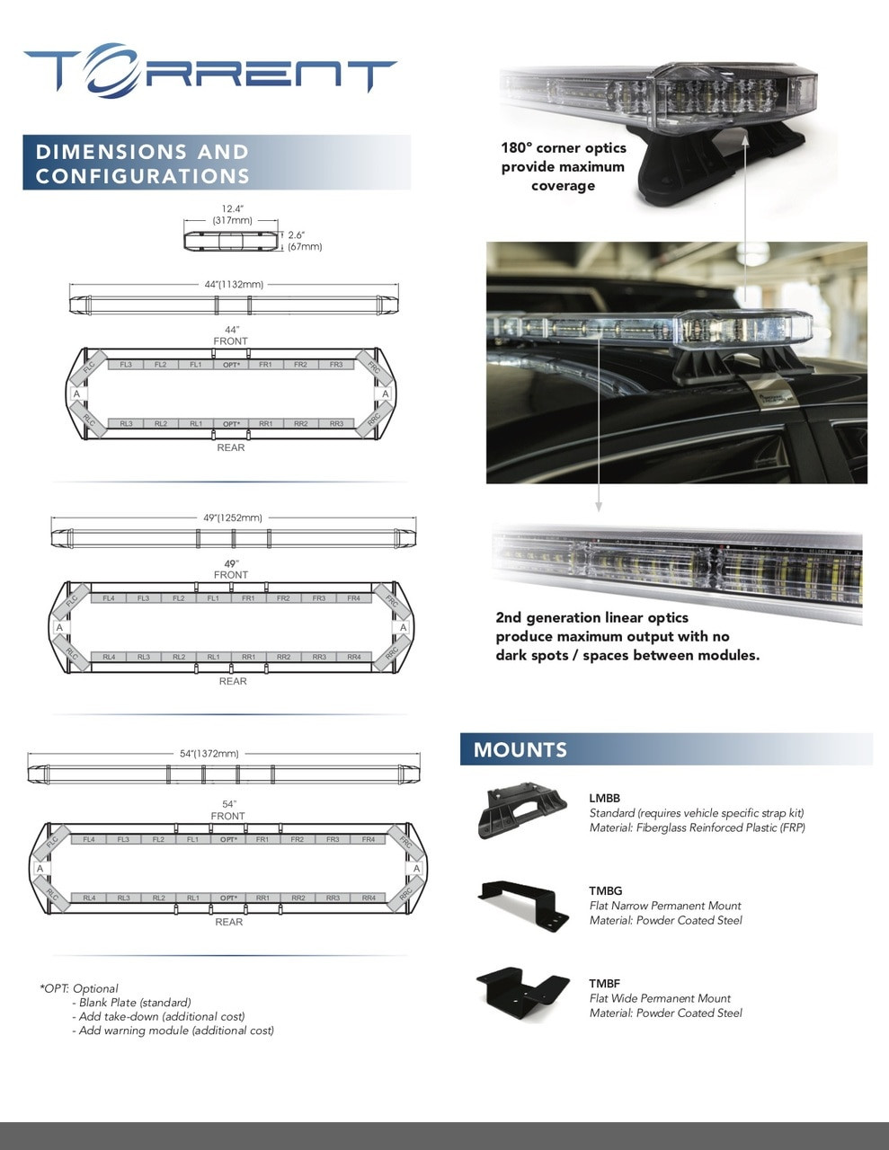 CLOSE OUT - Brooking Industries - Torrent - V2 Full Size Lightbar Dual Color Front and Rear