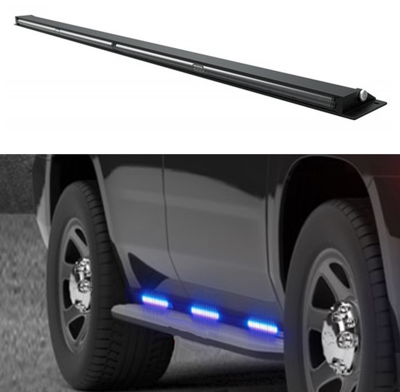 Code-3 Chevy Tahoe 2015-2020 & 2021+ Outliner C3RNR Perimeter Runner Board Light Bar Stick, 60 Inches, pair, fits driver and passenger side, kit, 2 colors per head,