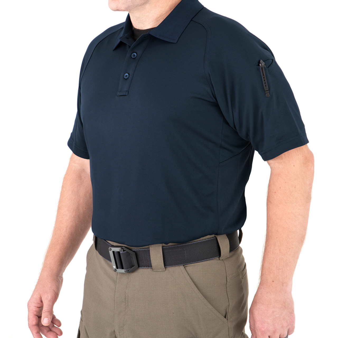 First Tactical 112509 Mens Performance Short Sleeve Polo, Uniform or Casual, Sternum Mic Loop