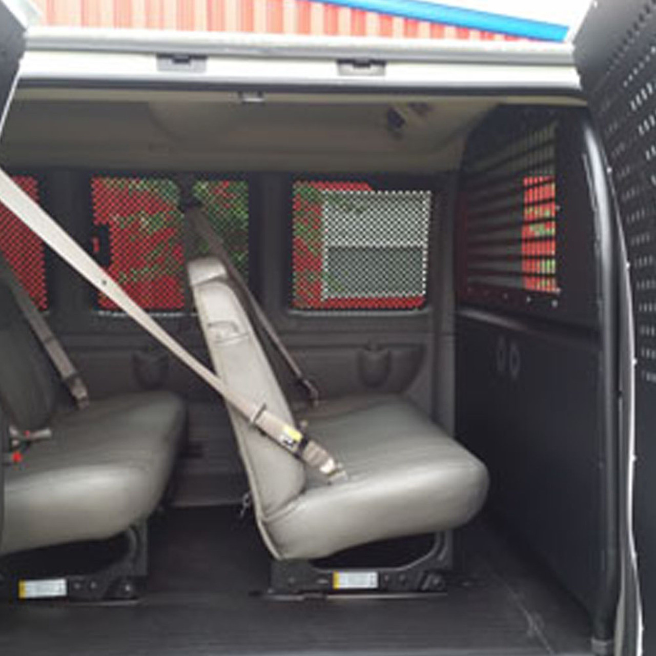 American Aluminum Chevy Express Van Inmate Transport Kit, includes Window Screen Systems, Door Panels, Front Partition, Mounting Hardware