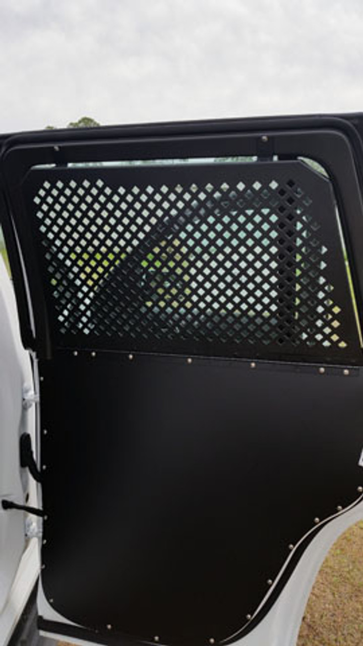 American Aluminum Ford Expedition EZ Rider Law Enforcement K9 Kennel Transport System, Insert, Black or Aluminum Finish, includes rubber mat, door panels, and window guards