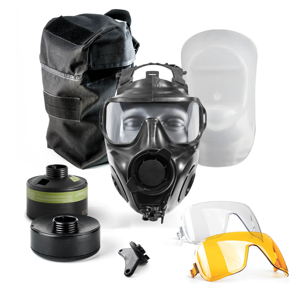 Avon Protection FM54 Twinport Specialist Responder Kit, Single Mask (APR) Air Purifying Respirator, Scratch Resistant, Communication Port for Integrated Voice Projection (not incl.)
