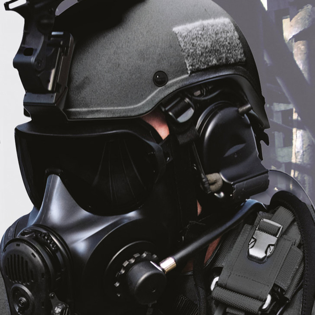 Avon Protection ST53SD Twin Port Special Responder Kit - Short Duration (10 minutes), Total Respiratory Protection System, Combines FM53 with advanced breathing apparatus for short-term tactical operations (SD40101A)