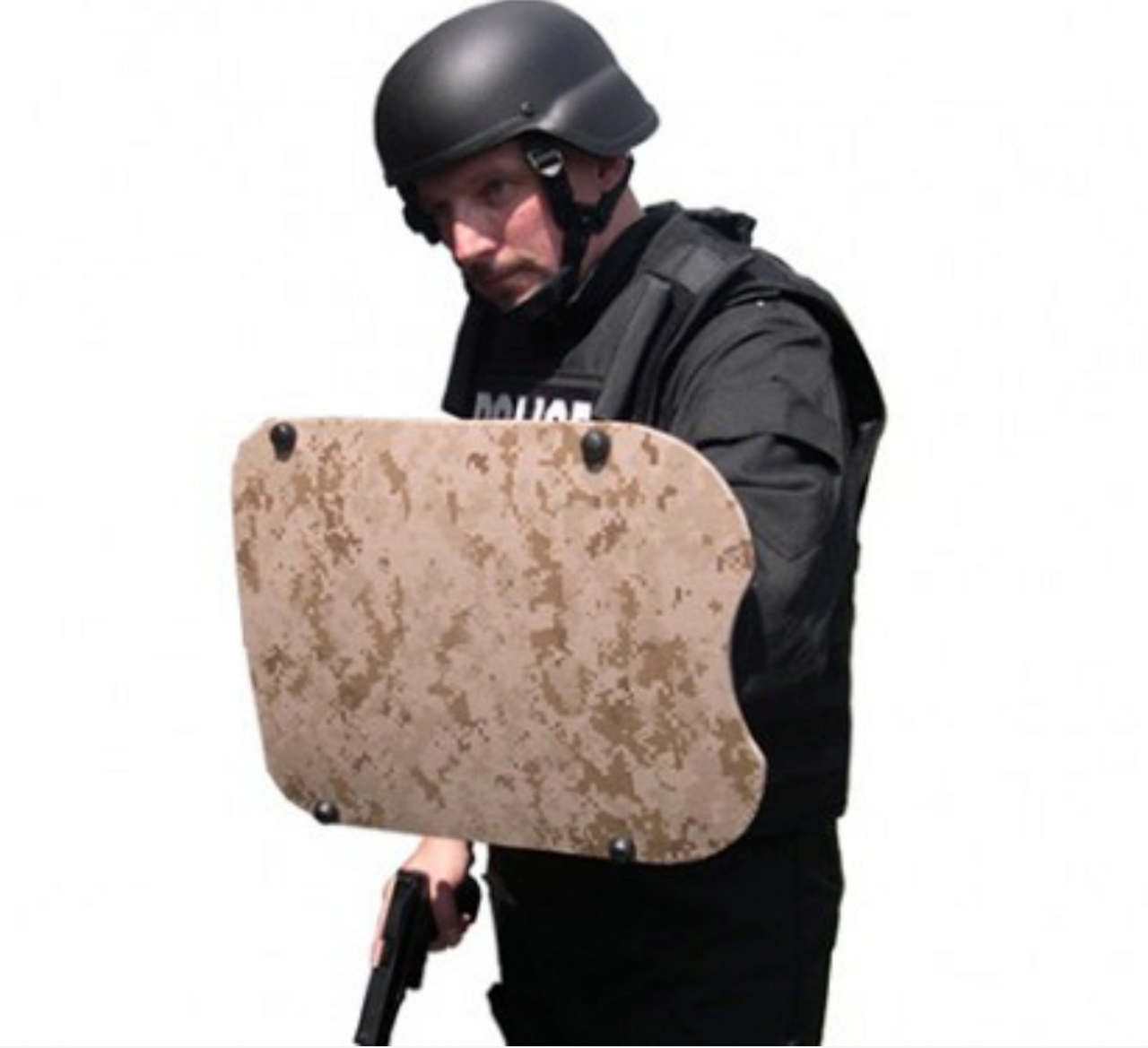 United Shield Police Tactical Shield, NIJ Level IIIA Protection, Integrated Mount, Ambidextrous & Collapsible Handles