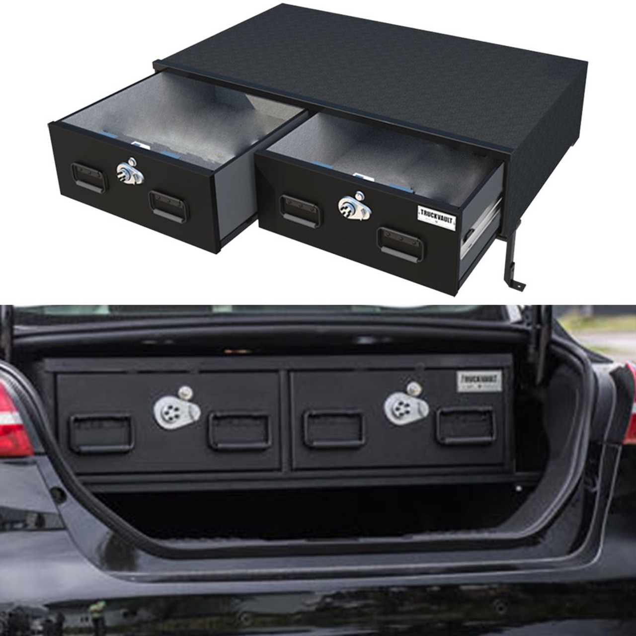 TruckVault Dodge Charger Elevated Series Drawer Storage Unit, 2 Drawers,  Choose 6-10 inches Height, Includes 1 Short Divider, Additional Divider  Option, Includes Combo Locks, Interior Carpet, and Elevated Bracket - Dana  Safety Supply