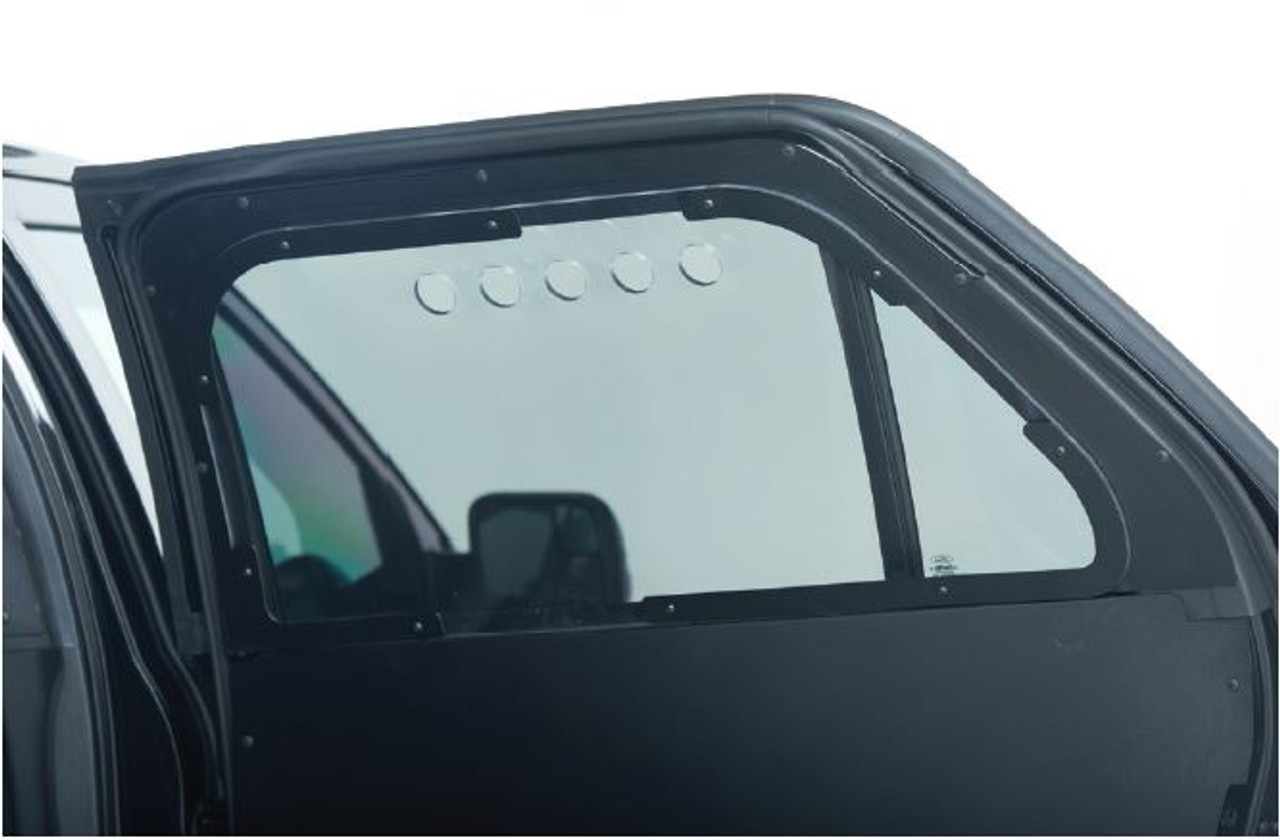 GO RHINO Ford Police Interceptor Utility (2020-2021) Prisoner Window Guards, Vertical Steel Bars or Polycarbonate with Reinforced Steel Frame, Texture Scratch Resistant Finish