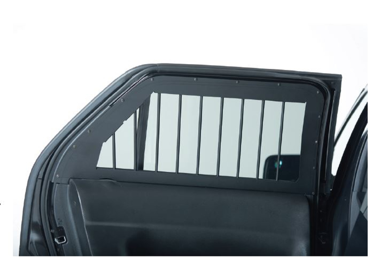 GO RHINO Ford F-150 (2018-2020) Prisoner Window Guards, Vertical Steel Bars or Polycarbonate with Reinforced Steel Frame, Texture Scratch Resistant Finish