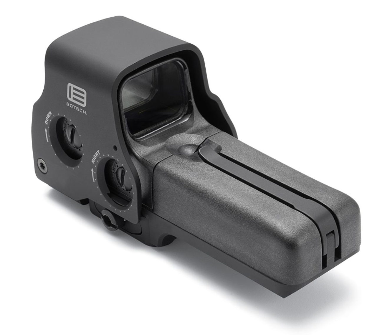 EOTech 558.A65 NIGHT VISION Compatible Holographic Weapon Sight, AA battery; QD mount, units with buttons located on left side of unit; reticle pattern with 68 MOA ring & 1 MOA dot
