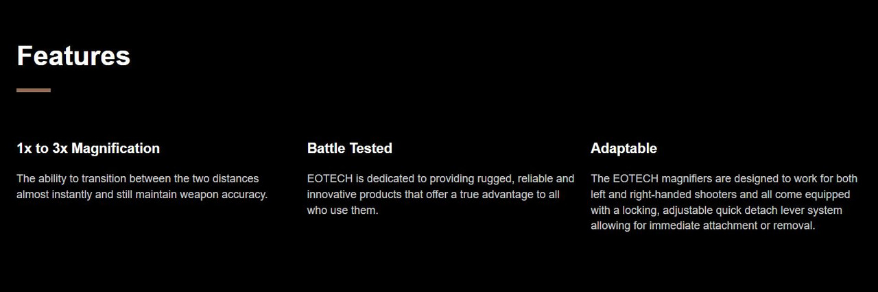 EOTech Magnifier G43, Features