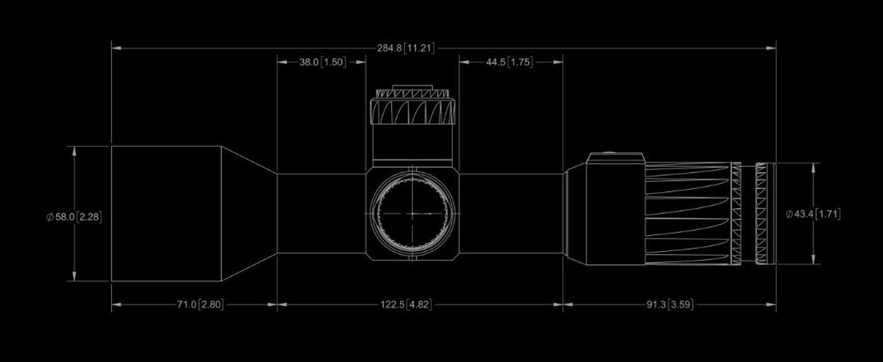 EOTech Vudu 5-25x50 FFP Rifle Scope, H59 Reticle, Dimensions