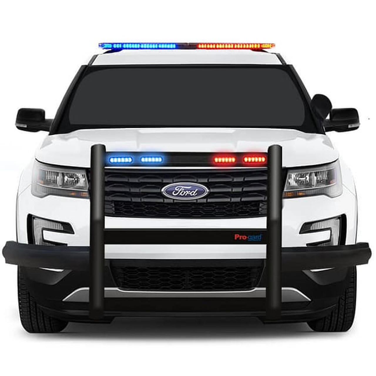 Pro-Gard HD Push Bumpers, Integrated LED, Non-Lit, 2, or 4 Whelen ION LED Lights, Includes Wire Cover Panels, For Ford Interceptor Utility/Sedan, F150 Responder/SSV, Expedition, Chevrolet Tahoe PPV, Suburban, Silverado, Dodge Charger, RAM, or Durango