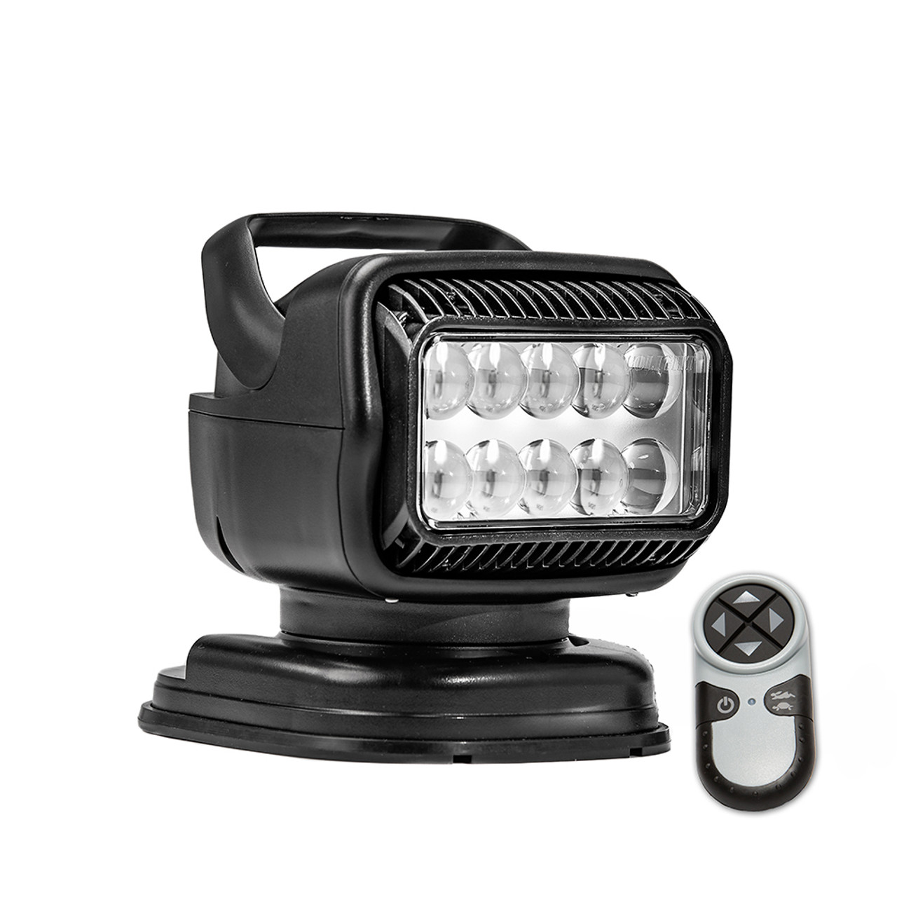 Golight 79014 Radioray Remote Control LED Searchlight, includes Magnetic  Mount Shoe, Programmable Wireless Remote, and 15 ft. Cord with Cigarette  Plug for 12v DC, available in White or Black - Dana Safety Supply