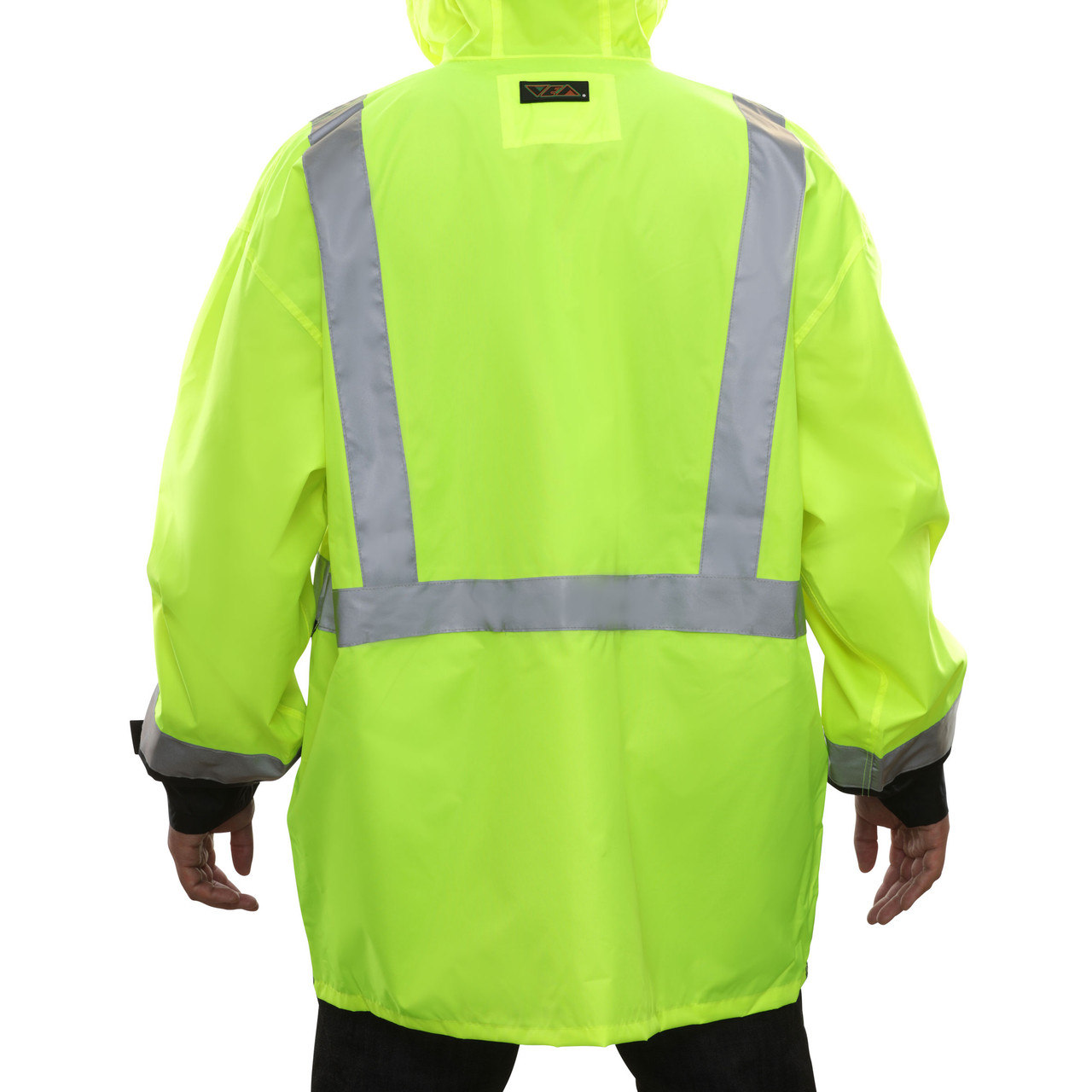 Reflective Apparel 403ETLB Safety Rain Hi Vis Jacket with Hood ...