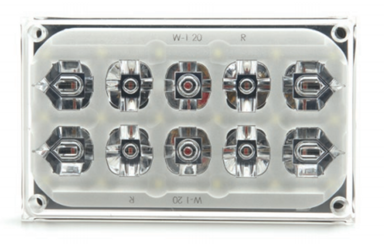 SoundOff, mPower 6x4 BackUp Series, 18 or 28 LED Lighthead, available in White with Silicone Clear Lens, choose stud mount, quick mount, or screw mount, optional Warning Light, optional bezel