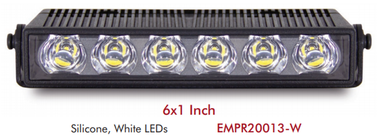 SoundOff, mPower HP ORV Series, LED Lighthead, available in 2X1", 6X1", OR a set of four 2X1",  Silicone Clear Lens, includes bail bracket