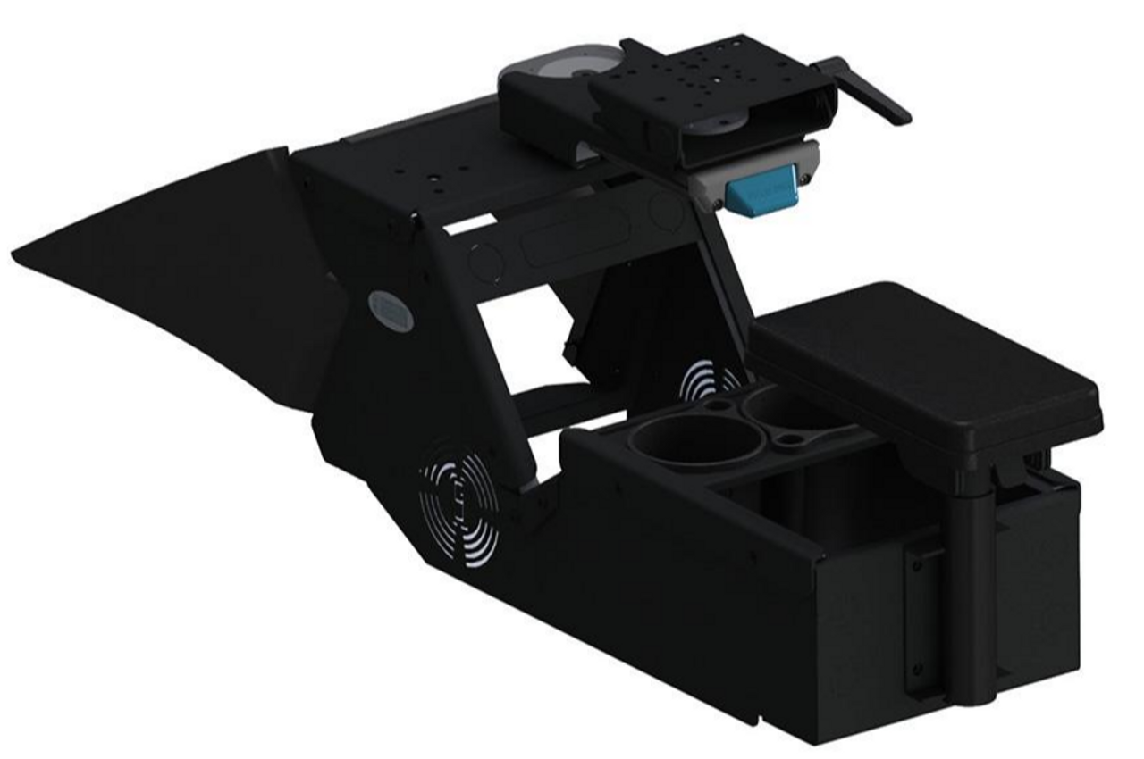 Gamber Johnson 7170-0886-05, 2021+ Dodge Charger Console Box (Short 10.5") Kit with Cup Holder and Mongoose XLE 9" Motion Attachment, includes faceplates and filler panels