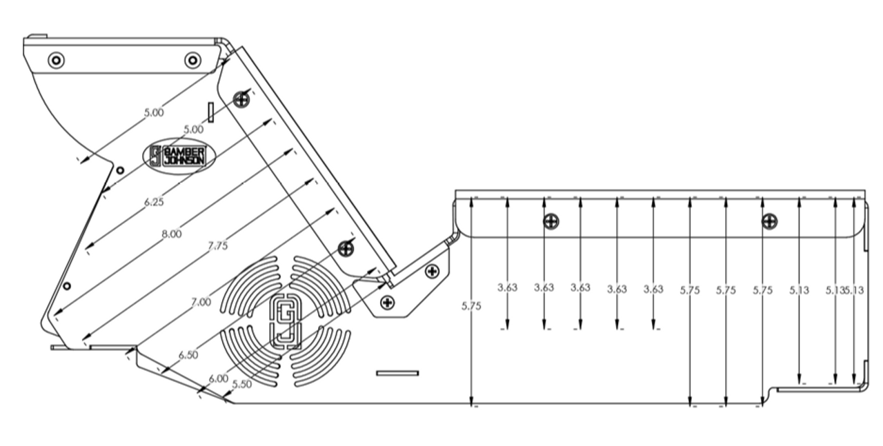 Gamber Johnson 7170-0887-05, 2021+ Dodge Charger Console Box, Cup Holder, Rear Armrest and Mongoose XLE 9" Motion Attachment, includes faceplates and filler panels