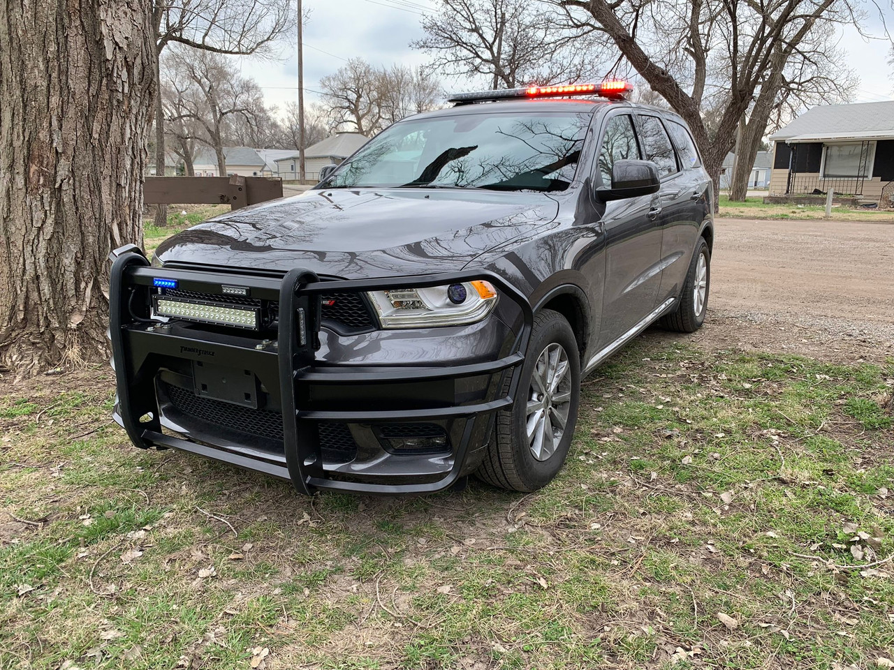 Thunder Struck DDR19-100TVI Grille Guard with Police Center Section & TVI Wrap Supports Compatible with Dodge Durango 2019-2020