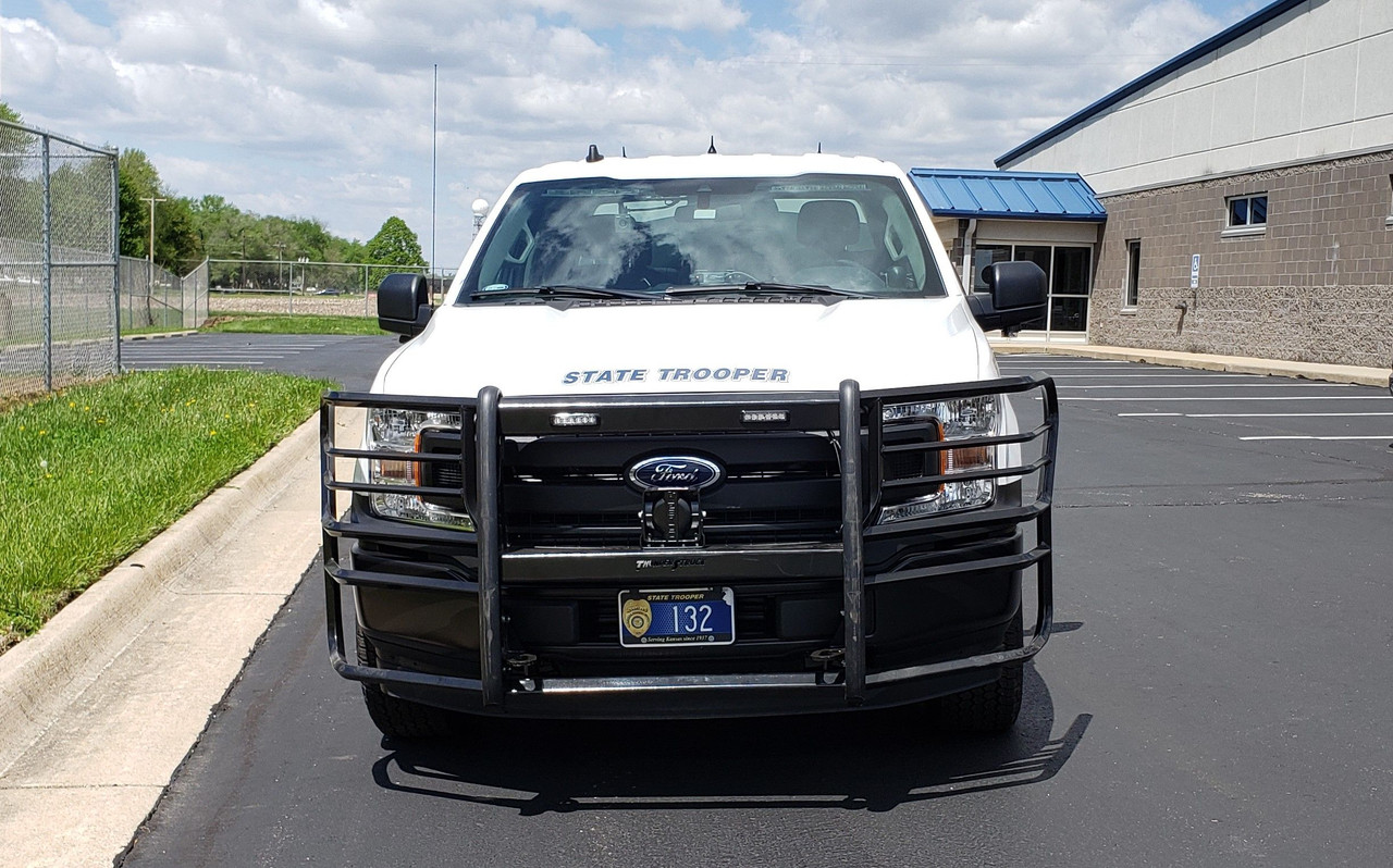 Thunderstruck FLD18-100PI TVI Grille Guard with TVI Wraps and Police Center Section Compatible with Ford F-150 2018-2020