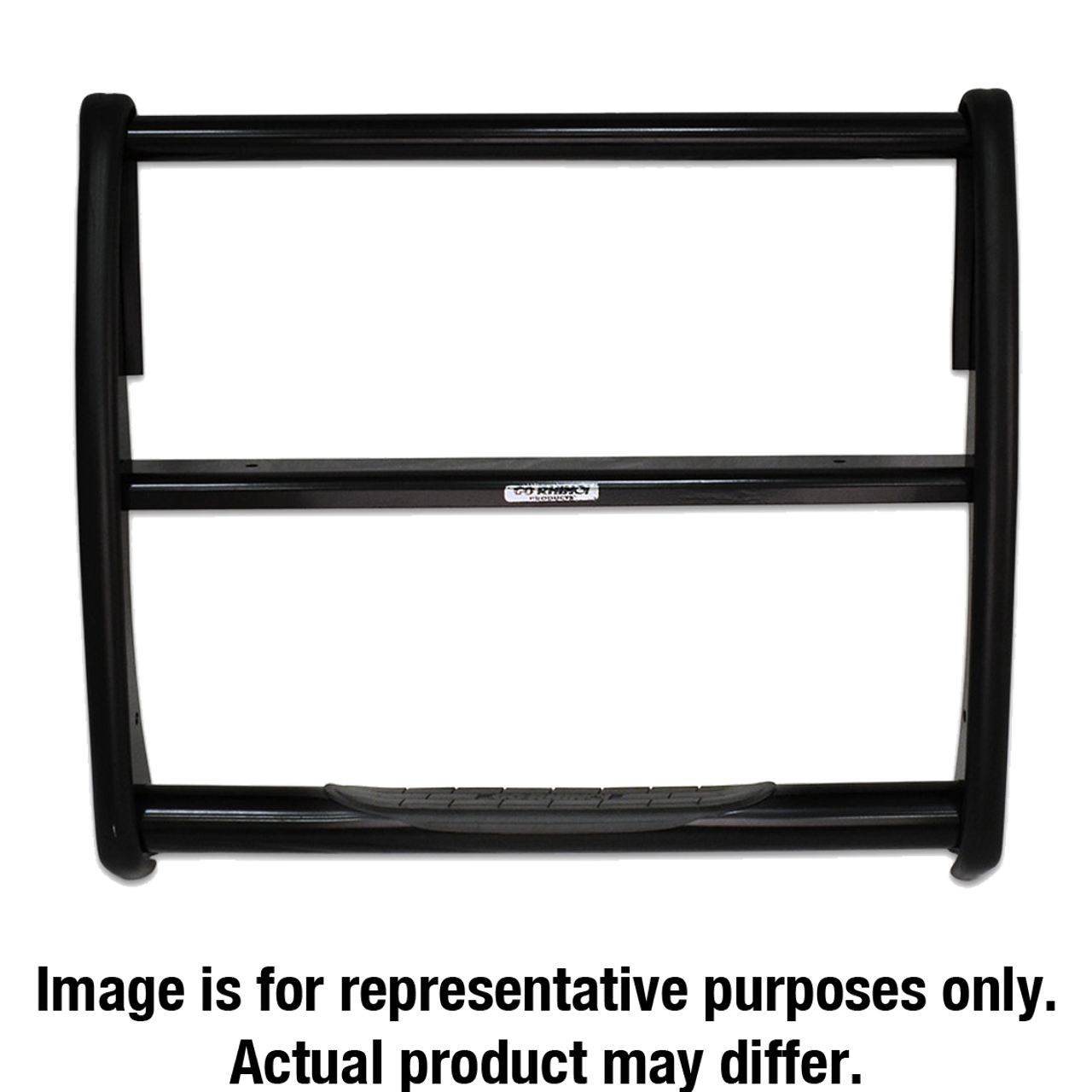 Go Rhino 3155B Chevrolet Express Van 2003-2021 3000 Series StepGuard - Center Grille Guard Only, Black Mild Steel Installation Kit Included