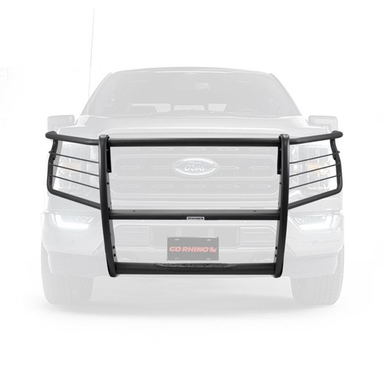 Go Rhino 3296MT Ford F-150 2018-2020 3100 Series StepGuard - Center Grille + Brush Guards, Black Textured Mild Steel Installation Kit Included