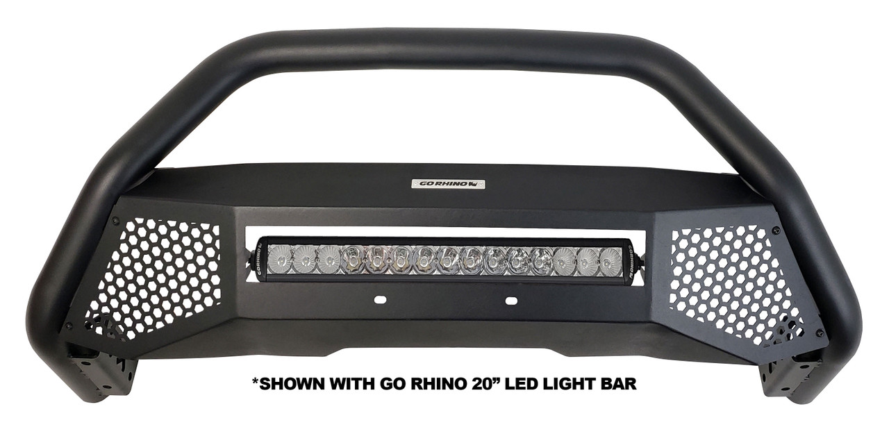 Go Rhino 5414620LT RC4 LR - Complete kit: Bull Bar, Front Guard + Brackets + GR Lights, Black Textured Mild Steel (Light Bar Included) Installation Kit Included