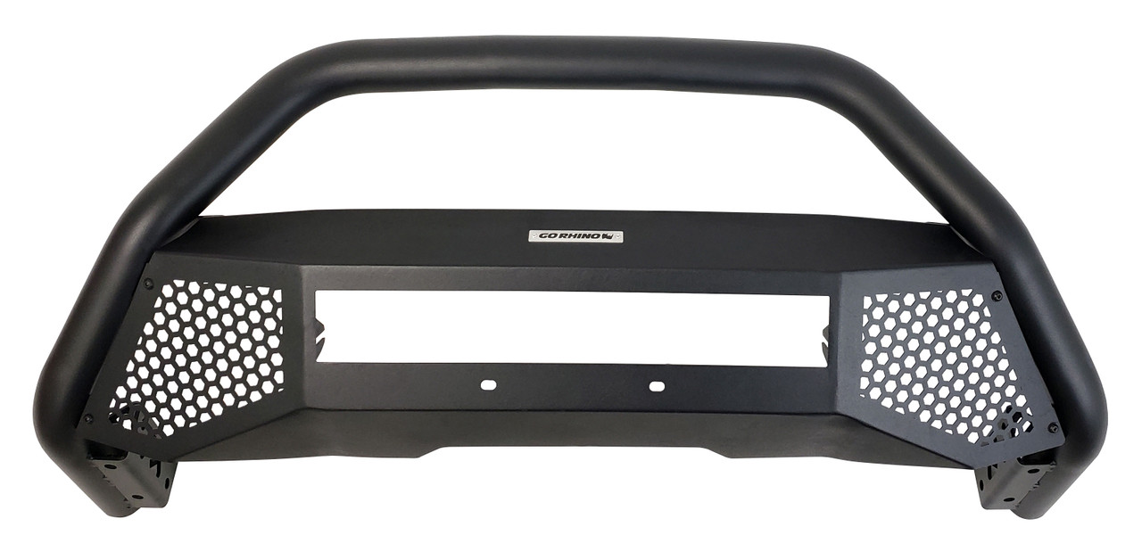 Go Rhino 545360T Toyota Tundra 2014-2021 RC4 LR - Complete kit: Bull Bar, Front Guard + Brackets, Black Textured Mild Steel (Light Not Included) Installation Kit Included