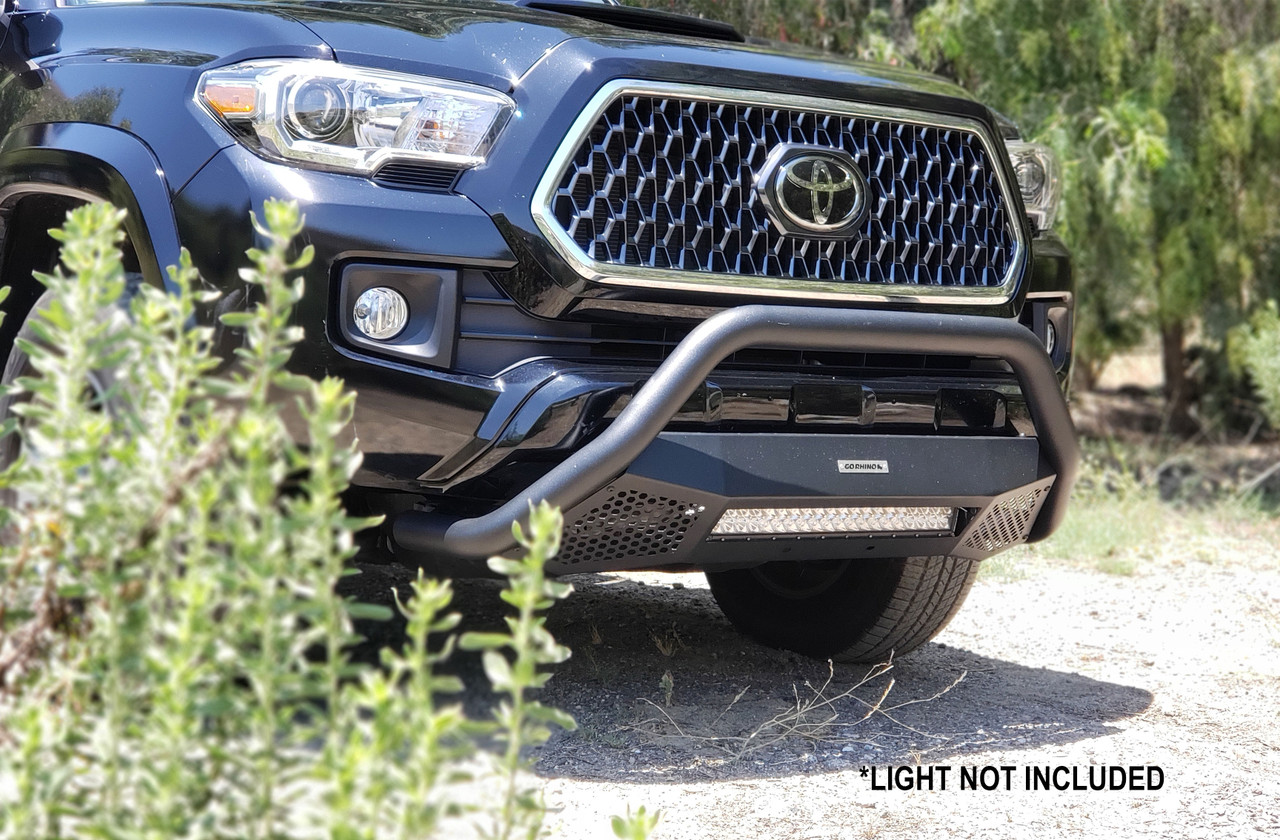 Go Rhino 545460T Toyota Tacoma 2016-2021 RC4 LR - Complete kit: Bull Bar, Front Guard + Brackets, Black Textured Mild Steel (Light Not Included) Installation Kit Included