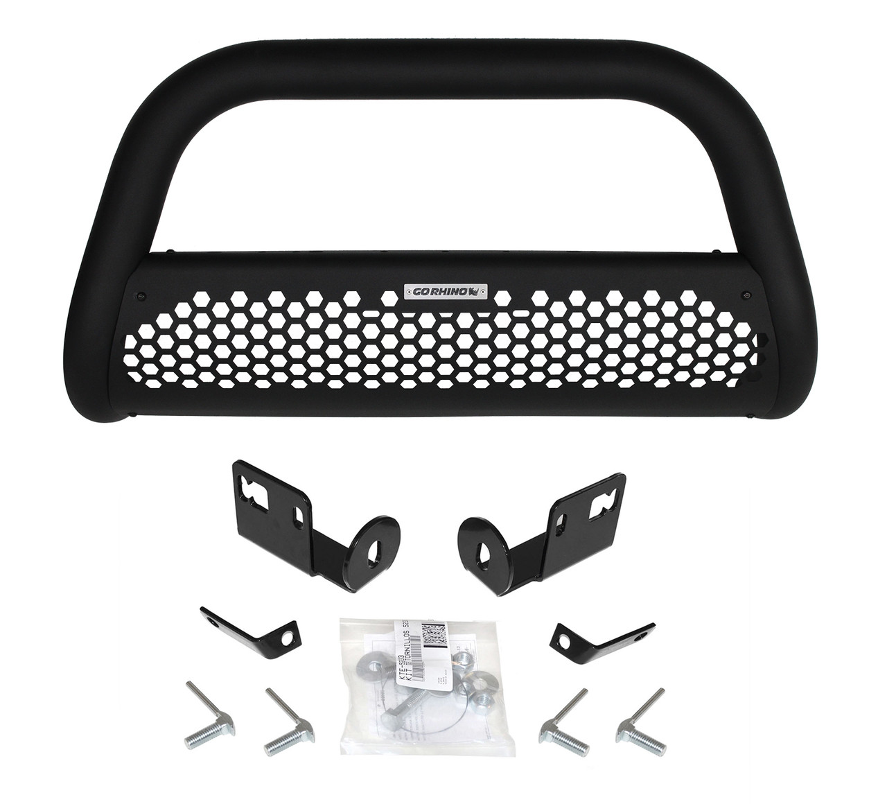 Go Rhino 55252T Toyota Tacoma 2005-2015 New RHINO Charger 2 RC2 - Complete kit: Bull Bar, Front Guard + Brackets, Black Textured Mild Steel Installation Kit Included