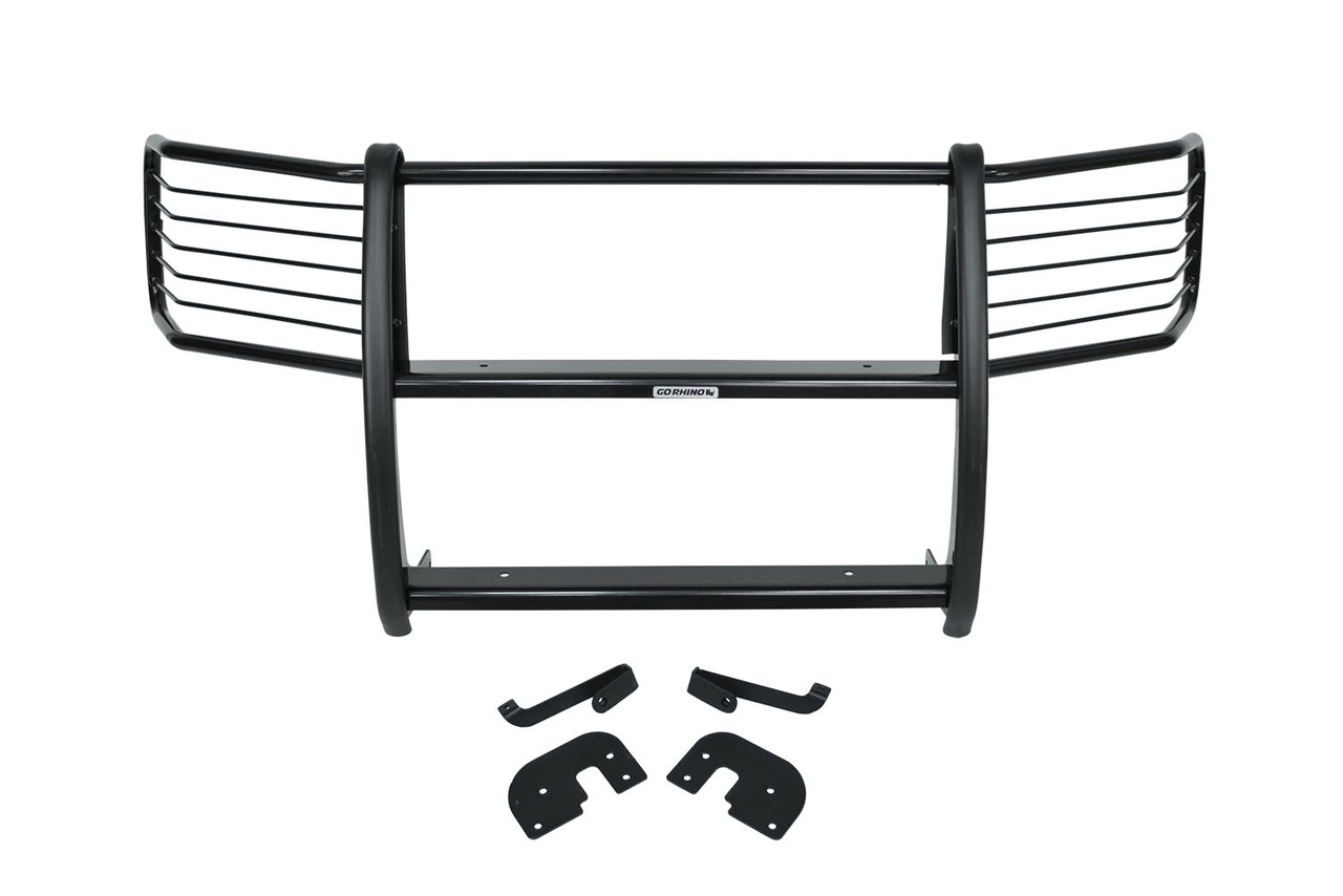 Go Rhino 3155MB Chevrolet Express Van 2003-2021 3000 Series StepGuard - Center Grille + Brush Guards, Black Mild Steel Installation Kit Included