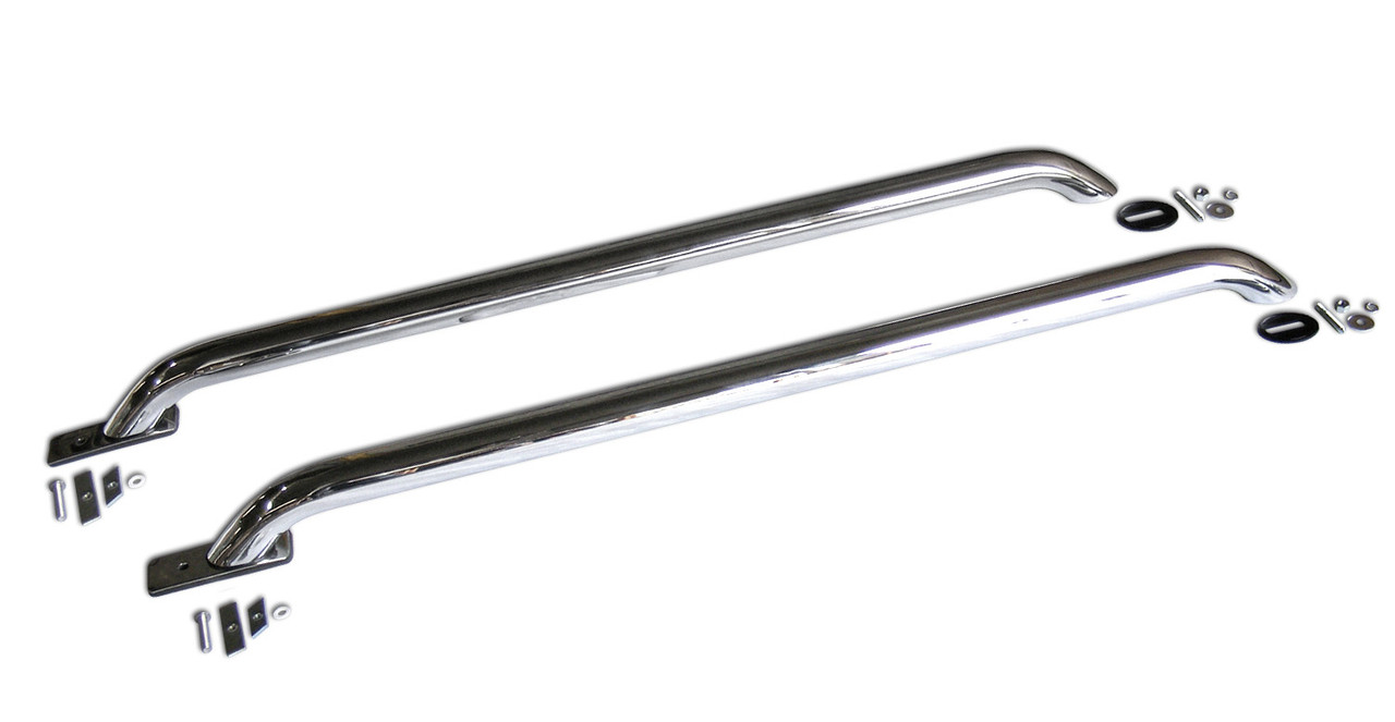 Go Rhino 8024PS Universal Bed Rails - 4 Ft. Long - Rear base plate - Stainless, Stake Pocket Bed Rails, Polished Stainless Steel, Mounting Kit Included, Fits Ford Chevrolet Toyota Jeep, Dodge, Nissan, Buick GMC