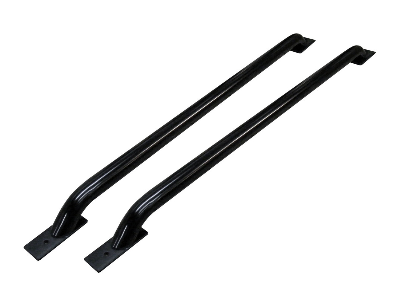 Go Rhino 8036B Universal Bed Rails - 3 Ft. Long - With base plates - Black, Stake Pocket Bed Rails, Black Mild Steel, Mounting Kit Included, Fits Ford Chevrolet Toyota Jeep, Dodge, Nissan, Buick GMC