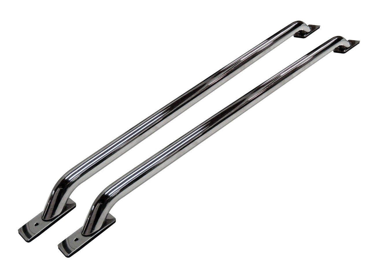 Go Rhino 8048C Universal Bed Rails - 4 Ft. Long - With base plates - Chrome, Stake Pocket Bed Rails, Chrome Mild Steel, Mounting Kit Included, Fits Ford Chevrolet Toyota Jeep, Dodge, Nissan, Buick GMC