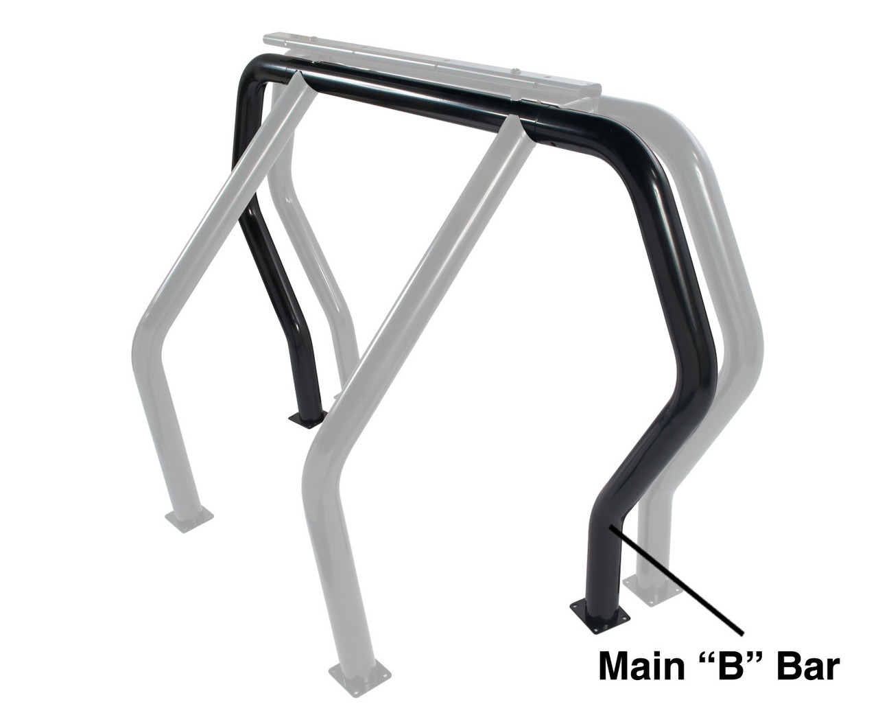 Go Rhino 98002B Universal Rear main B bar, RHINO Bed Bar, Roll Bar, Black Mild Steel, Mounting Kit Included