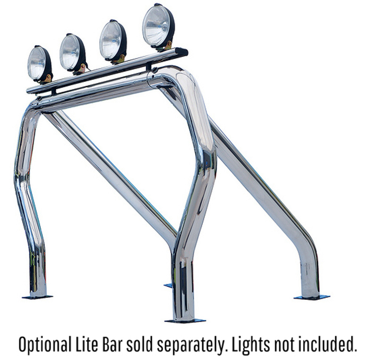 Go Rhino 9009560SSC Bed Bars Complete Kit - Single Bar/Single Kicker (Between wheel wells) - Chrome